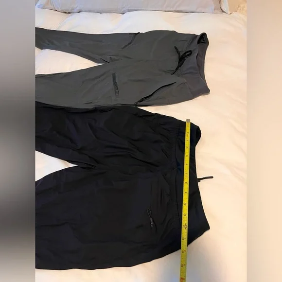 BRAND NEW 2 pairs Black and Gray Athletic Hiking Pants Joggers 5 pockets 28” - Picture 8 of 12